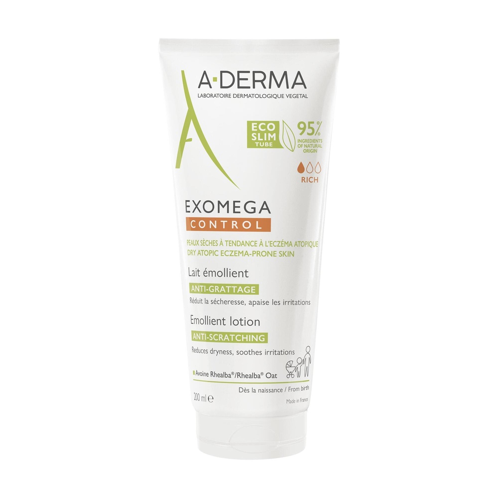 A-Derma Exomega Control - Lait émollient anti-gr attage -200 ml Lait émollient