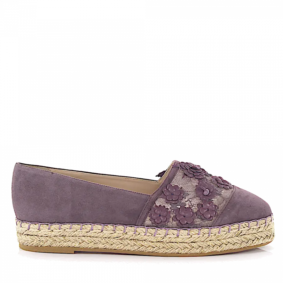 Elie Saab - Espadrilles Blumenmuster lila - lila