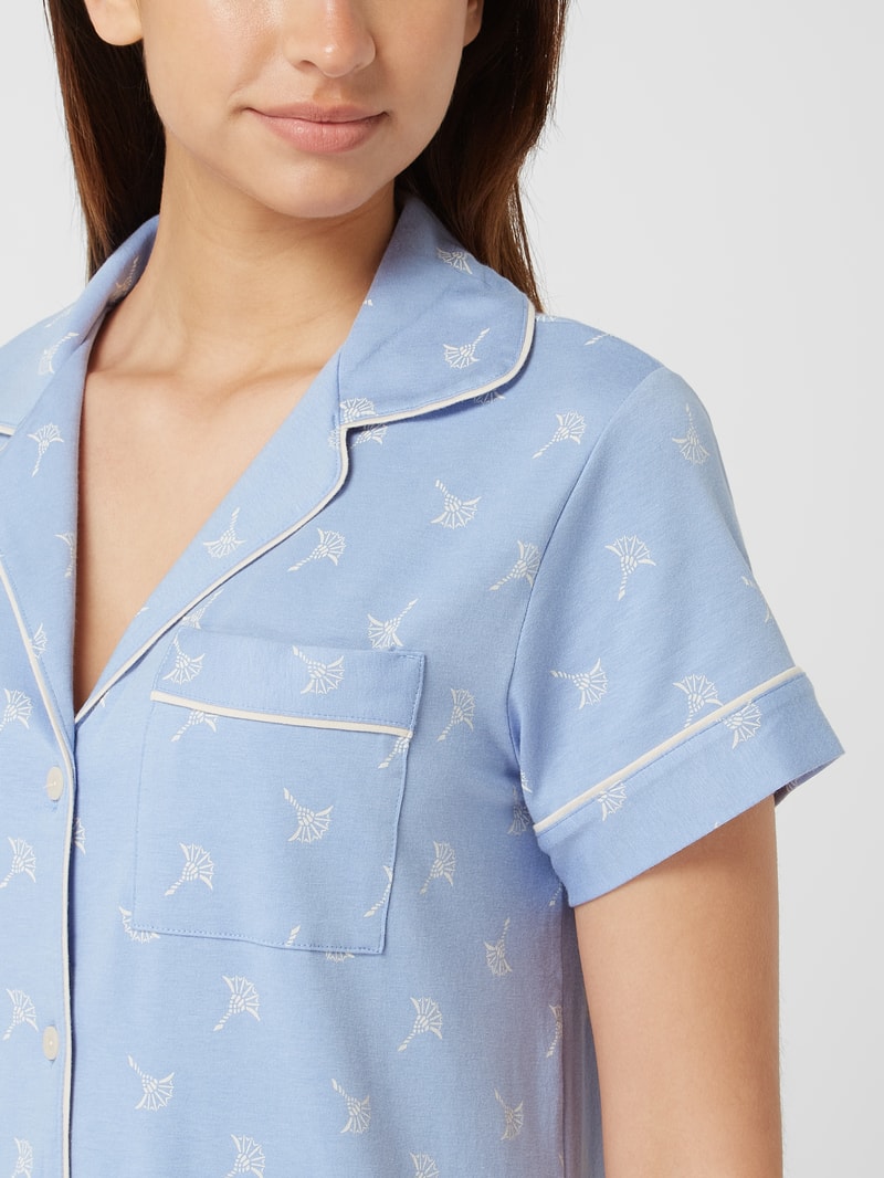 Nachthemd mit Logo-Muster in hellblau