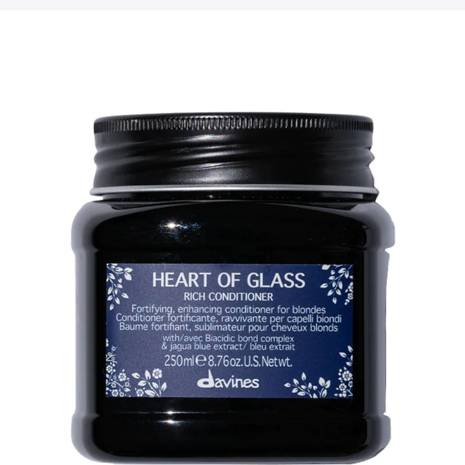 Davines Heart of Glass Après-shampoing bleu pour cheveux blonds 250 ml