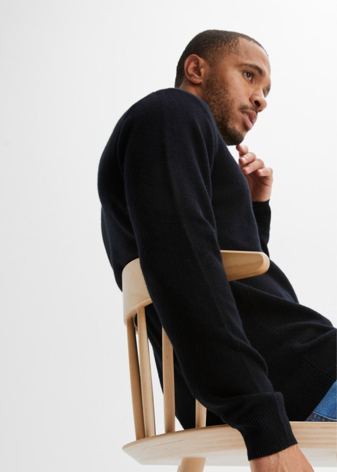 Premium Wollpullover mit Good Cashmere Standard®-Anteil, Rundhals