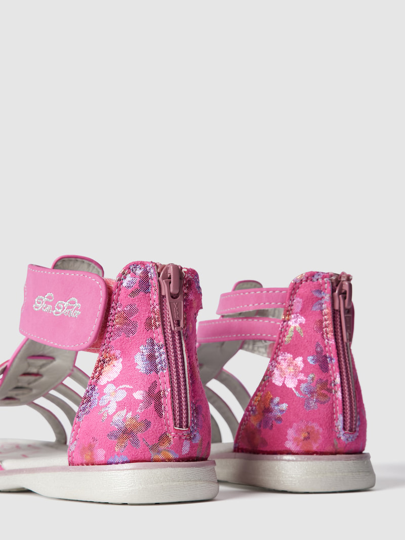 Sandalen mit Label-Stitching in pink
