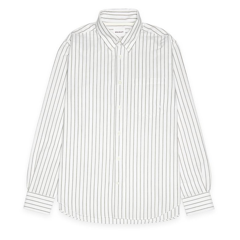 Norse Projects Algot Relaxed Organic Oxford Monogram Shirt spruce green