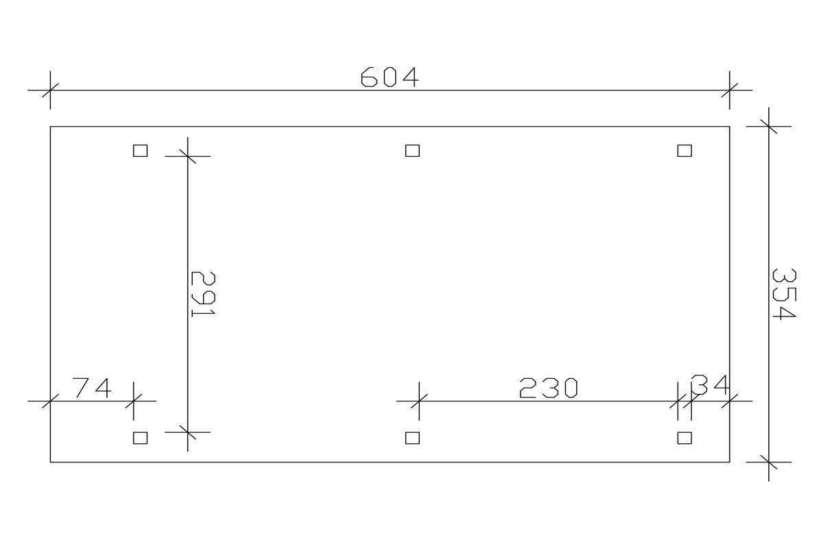Skanholz Einzelcarport Emsland, BxT: 354x604 cm, 223 cm Einfahrtshöhe