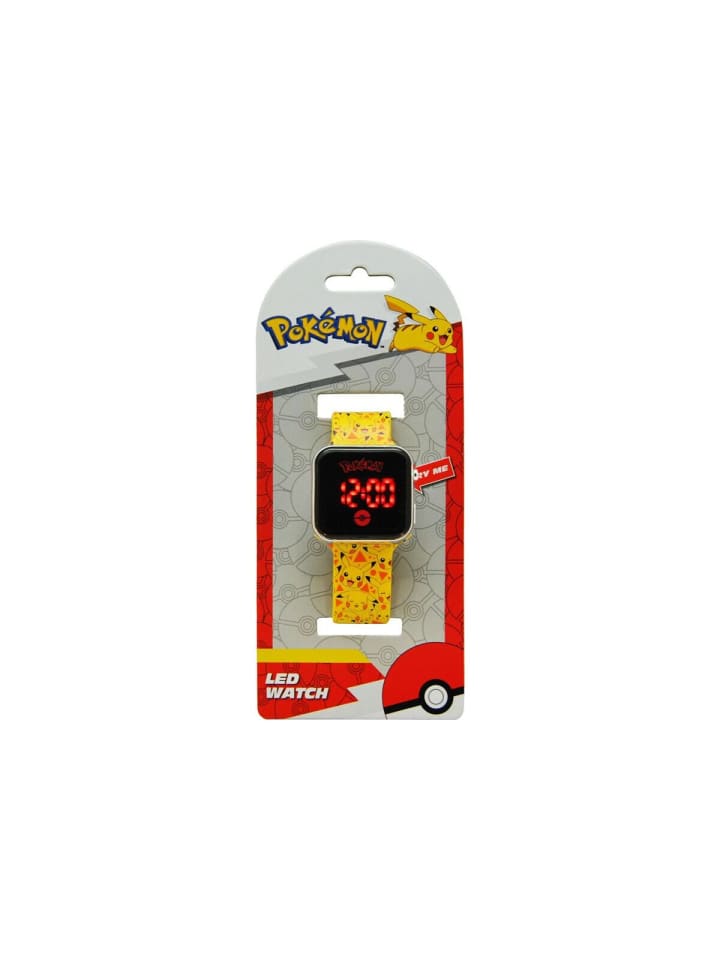 Pokémon Pokémon LED Uhr Pikachu Design für Kinder Armbanduhr in Gelb günstig kaufen onesize