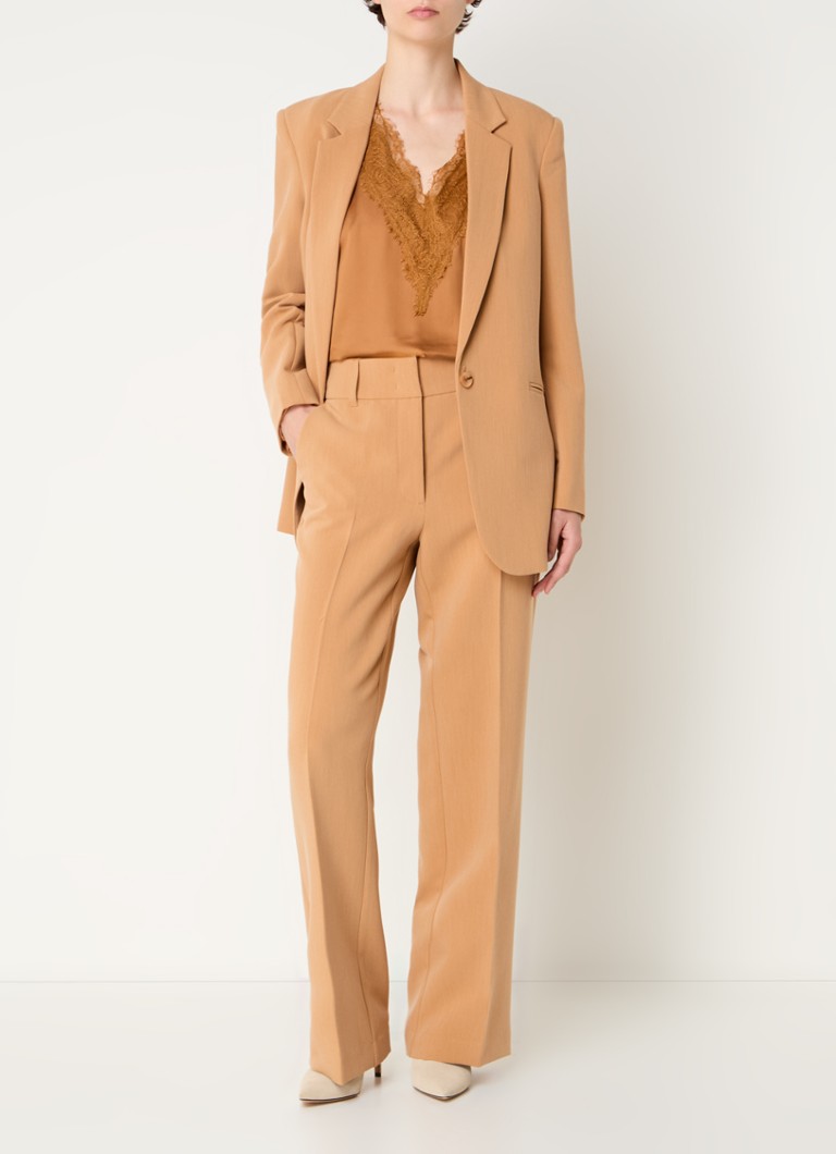 Expresso high-waist straight-fit trousers with side pockets