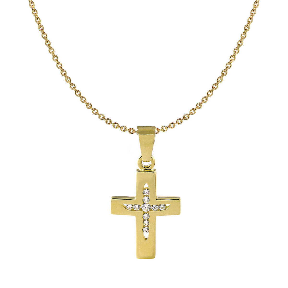 Mädchen-Halskette mit Kreuz Gold 333 / 8K Kinder-Schmuck Halsketten