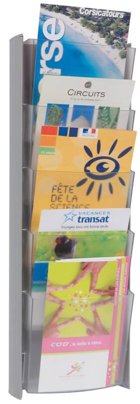 Alba Wand-Prospekthalter 5 x A5 Grau