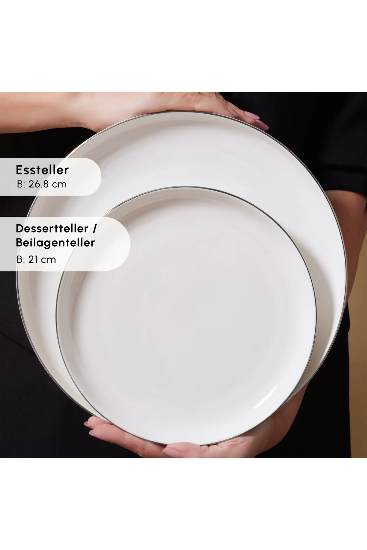 Karaca  Favaro Platin 56-teiliges Geschirrset – Elegantes Platin-Akzent New Generation Bone