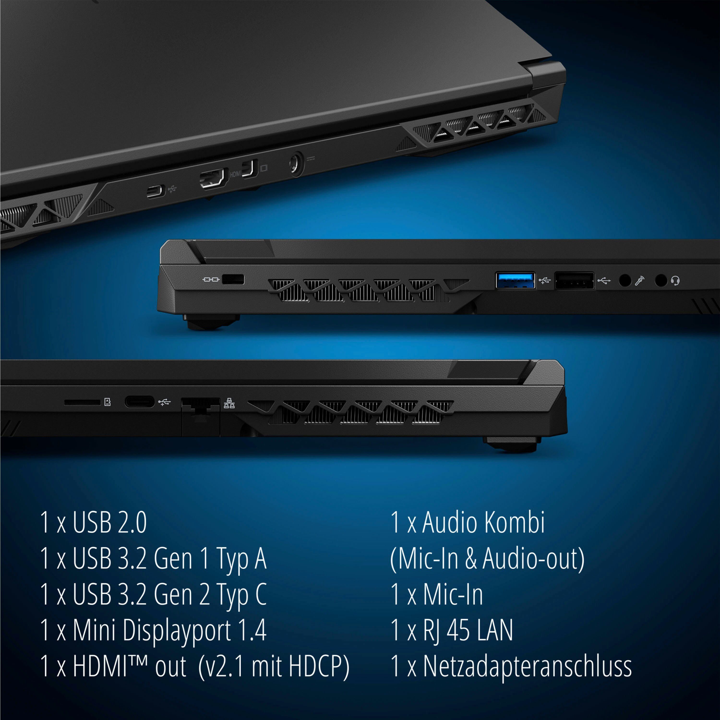 Medion® ERAZER® Scout E10 Gaming-Notebook (43,9 cm/17,3 Zoll, Intel Core i5 12450H, GeForce GTX 1650, 512 GB SSD)