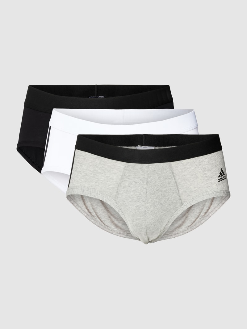 Slip mit kontrastiven Label-Streifen im 3er-Pack in weiß