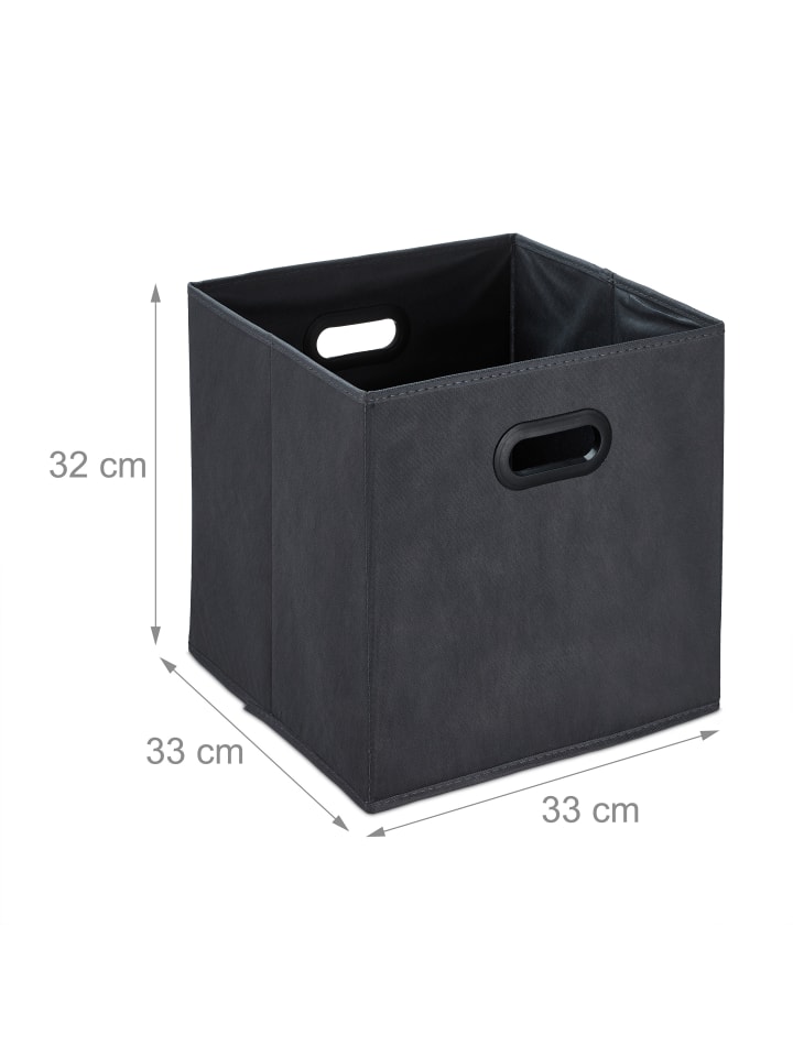 relaxdays 4 x Aufbewahrungsbox in Grau - (B)33 x (H)32 x (T)33 cm günstig kaufen onesize