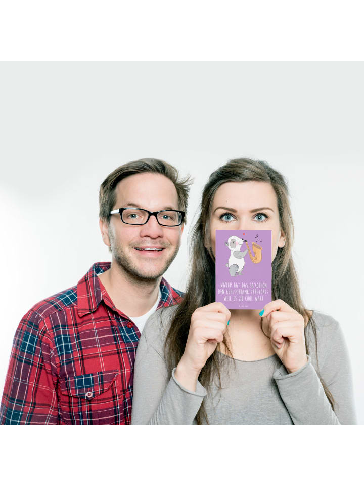 Mr. & Mrs. Panda Postkarte Saxophon Kühlschrank mit Spruch in Lavendeltraum günstig kaufen onesize