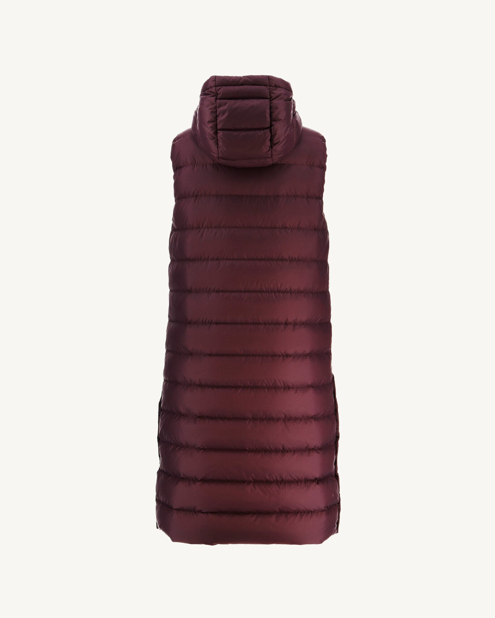 Doudoune longue droite à capuche Aubergine Lola