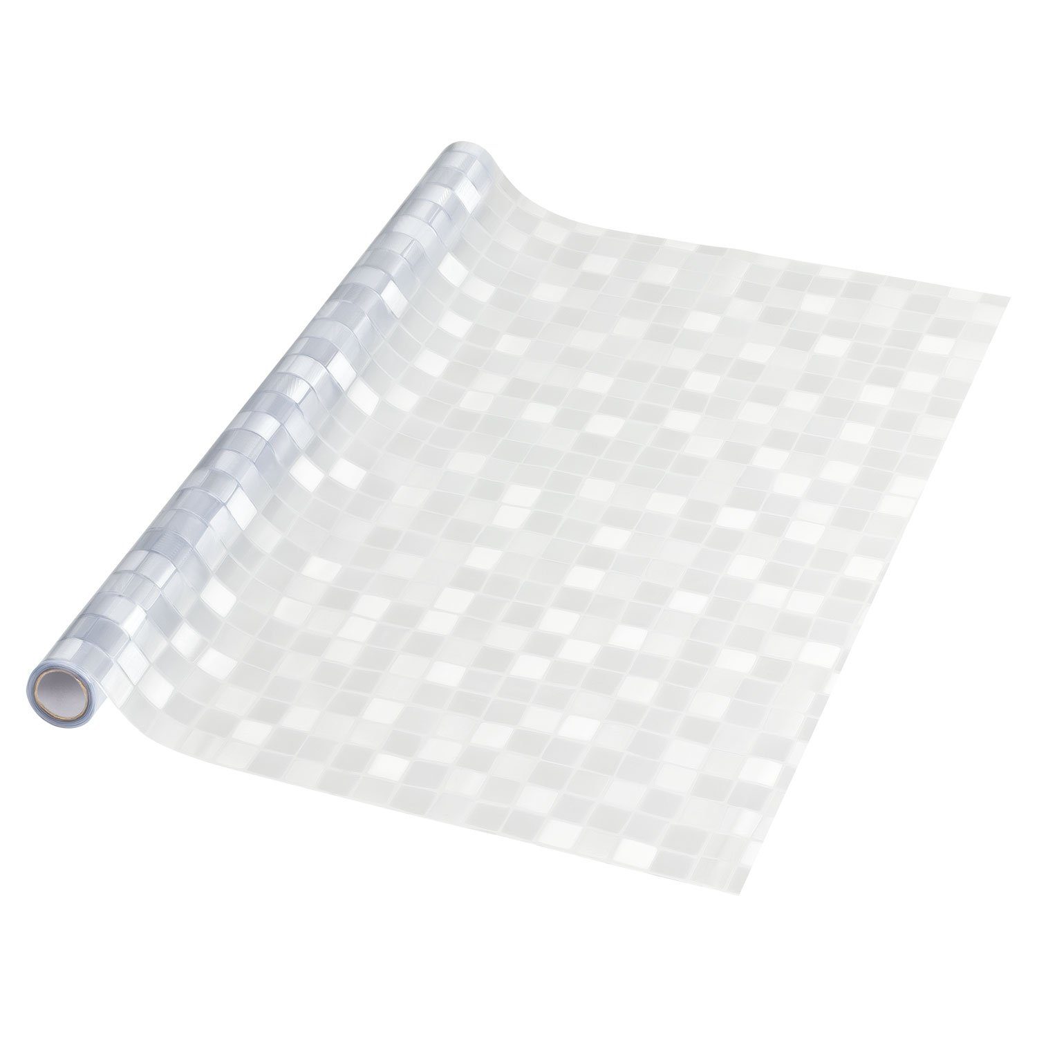 Fensterfolie 1PLUS Fensterfolie Sichtschutzfolie, große Quadrate, SELBSTKLEBEND, statisch haftend, Blickschutzfolie für Fenster, Tür, Glas-Trennwand für Küche Bad und Büro, shelfmade