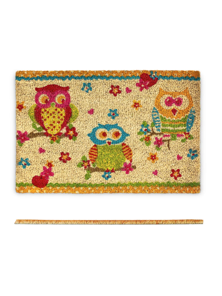 relaxdays Fußmatte Eulen in Bunt - (B)60 x (T)40 cm günstig kaufen onesize