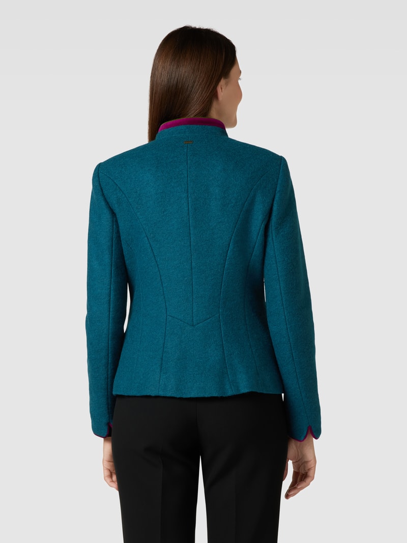 Blazer mit Stehkragen in petrol