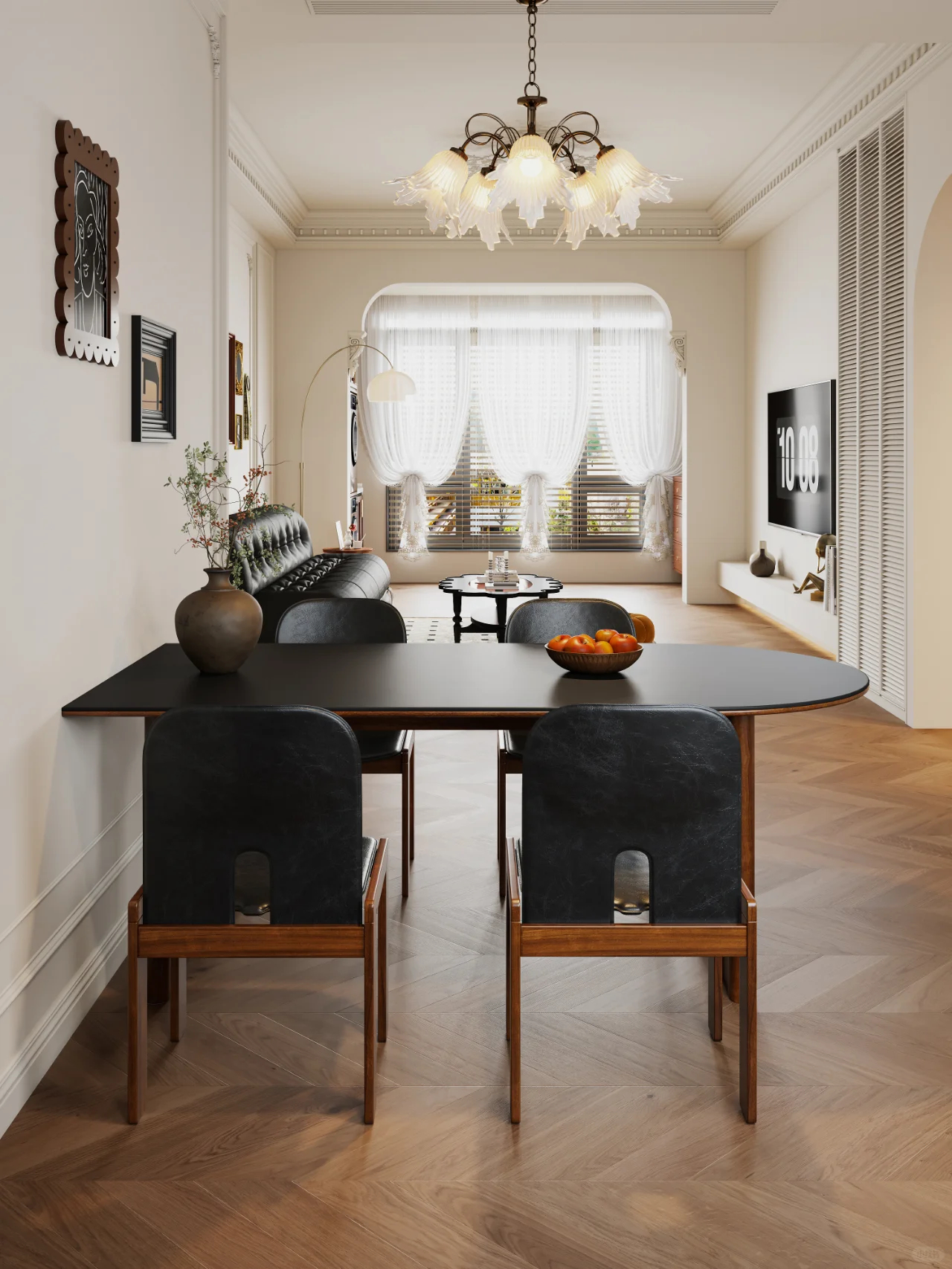 Ash wood solid wood dining table