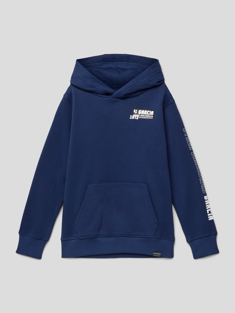 Hoodie mit Label-Prints in schwarz