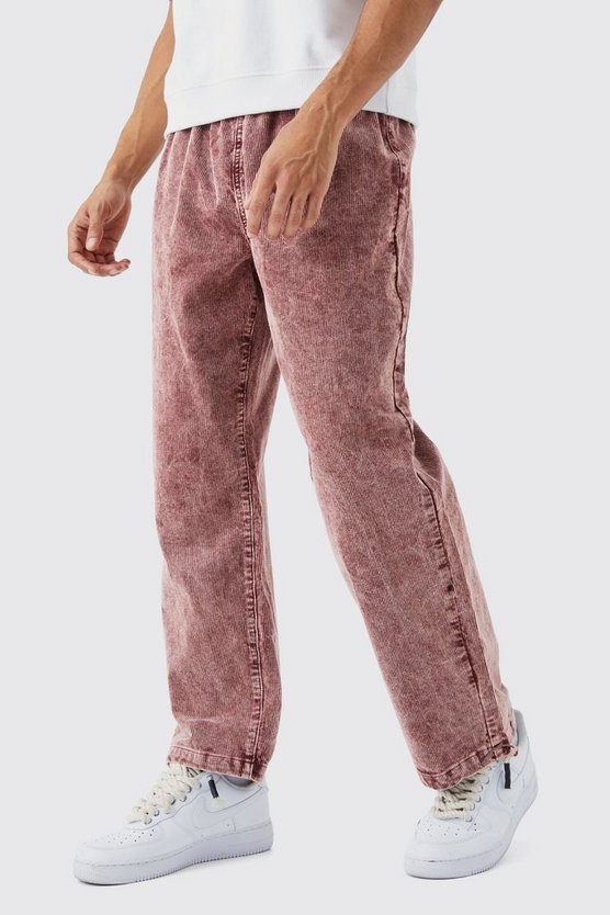 Lockere Cord-Hose mit Acid-Waschung