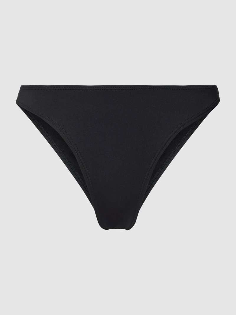 Bikini-String mit gerippten Abschlüssen in schwarz