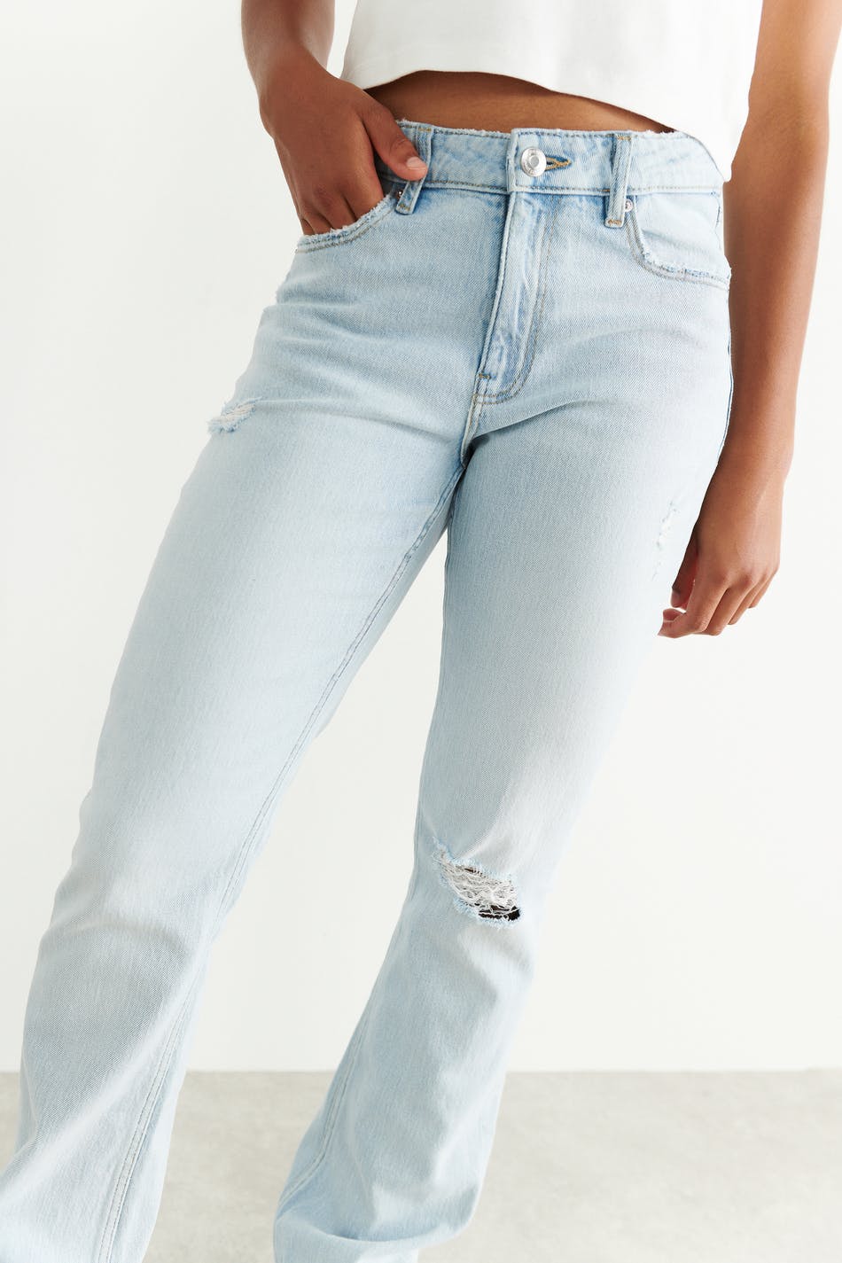 Super low bootcut jeans