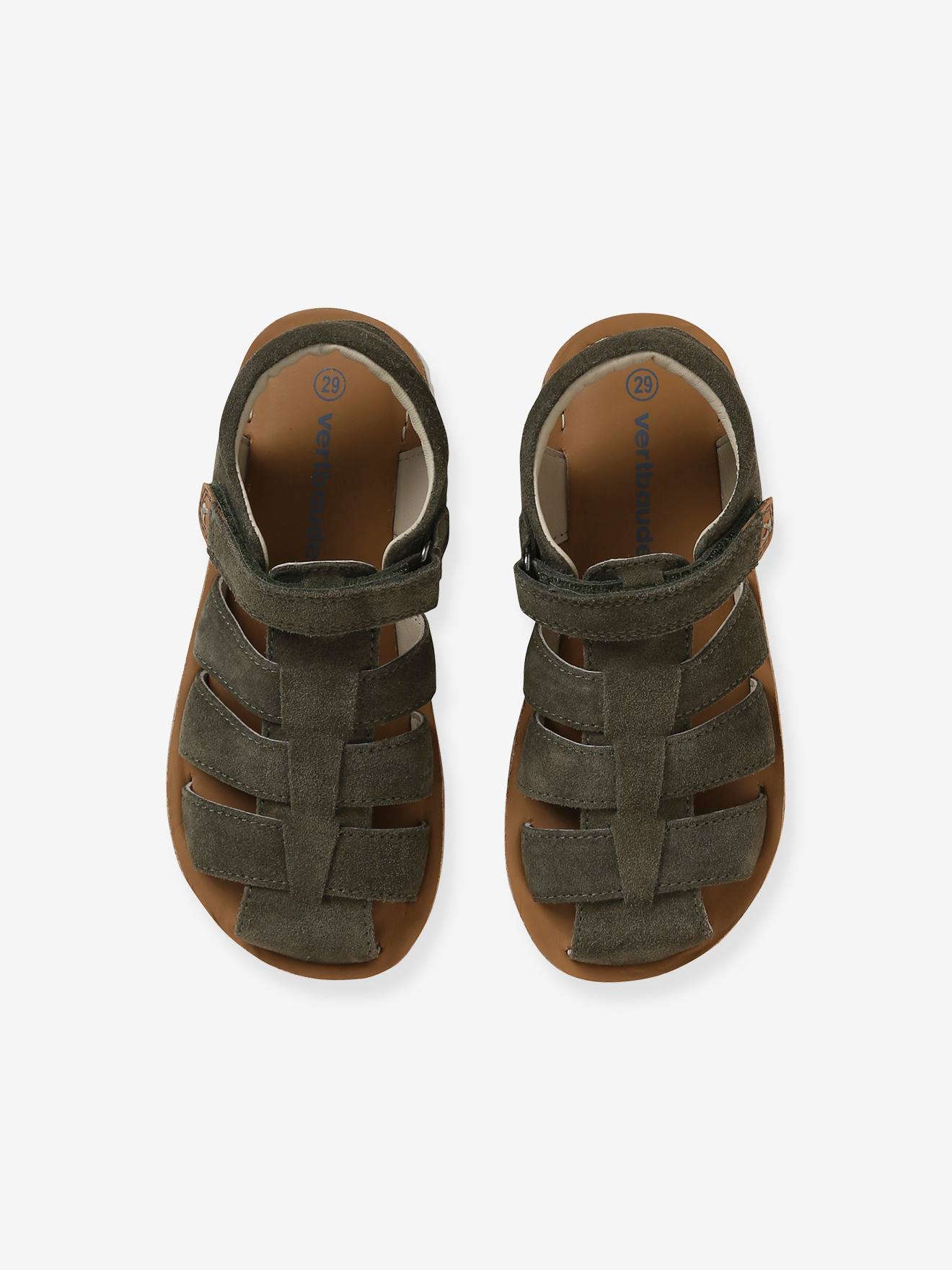 Vertbaudet Jungen Klett-Sandalen - camelfarben