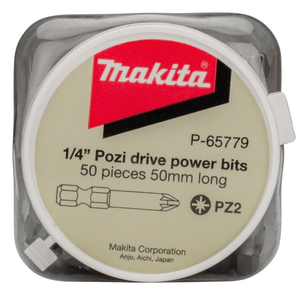 Makita Tilbehør P-65779 Skruebit PZ2x50mm i beholder 50 dele