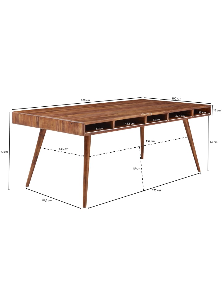 KADIMA DESIGN Esszimmertisch WL5.586 200x77x100 cm Massivholz Tisch, günstig kaufen onesize