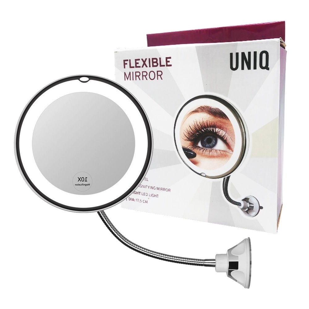 UNIQ UNIQ Fleksibelt Kosmetikspejl med LED-lys og 10x forstørrelse