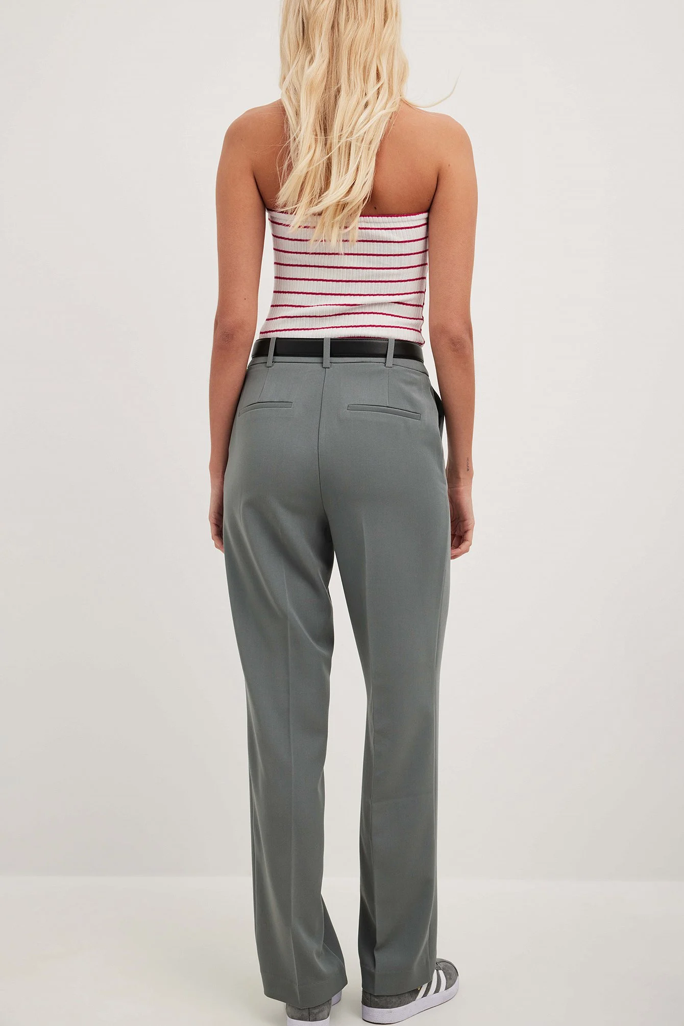Anzughose mit mittlerer Taille und geradem Bein