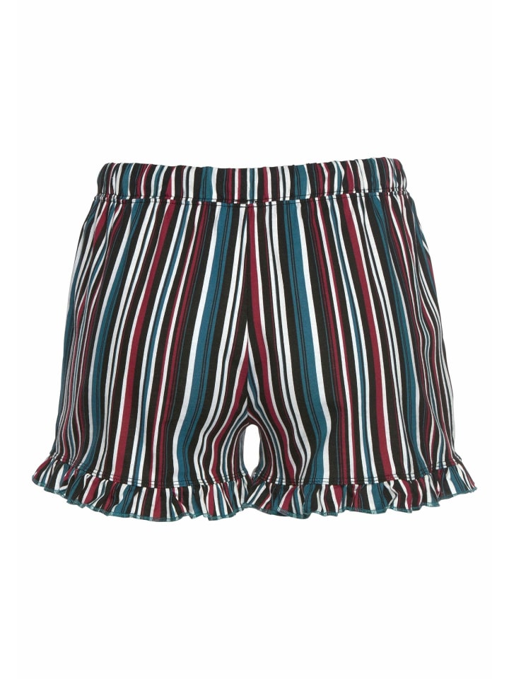 s.Oliver Schlafshorts in petrol-weinrot-gestreift günstig kaufen