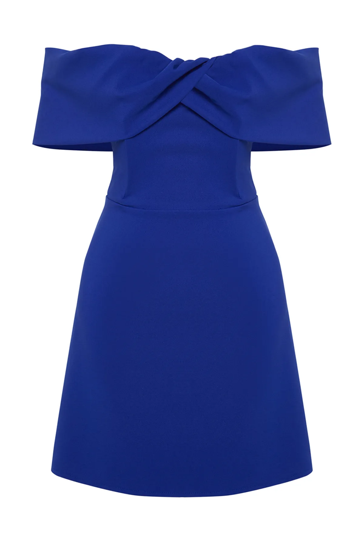 Trendyol Collection  Saks Carmen-Kragen gewebtes elegantes Abendkleid TPRSS24EL00154