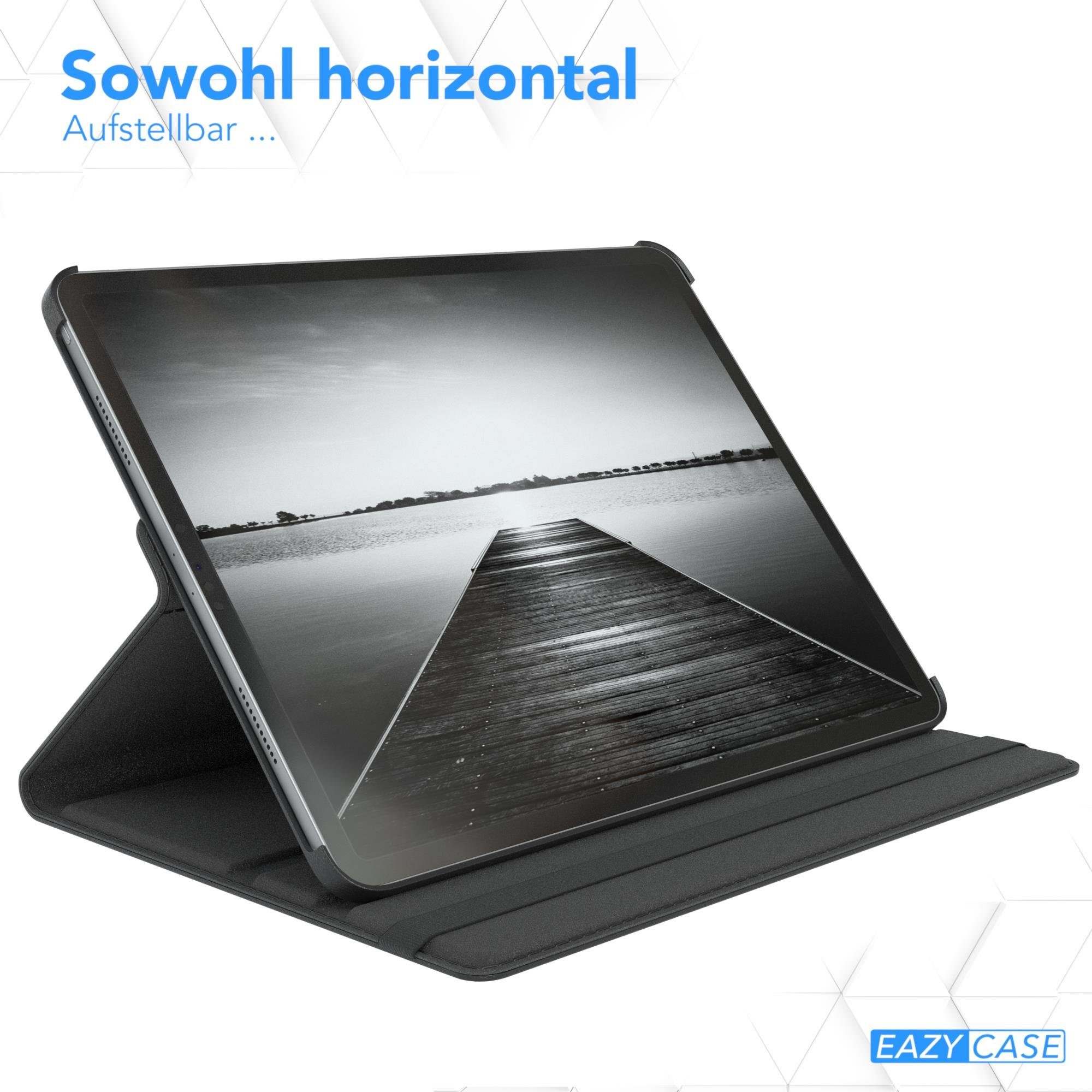 EAZY CASE Tablet-Hülle Rotation Case für iPad Pro 5./6. Gen. 2021/2022 12,9 Zoll, Hülle 360° drehbar mit Standfunktion Etui Anti-Kratz Tasche Schwarz