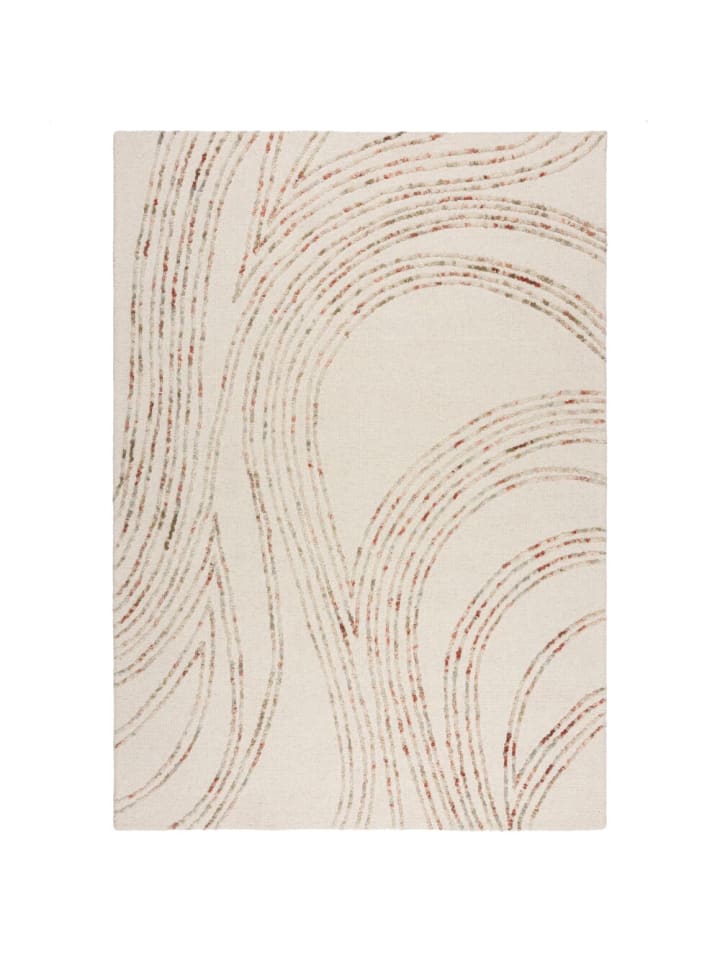 KADIMA DESIGN Handgetufteter Wollteppich in natürlichen Tönen in Natur-Orange günstig kaufen