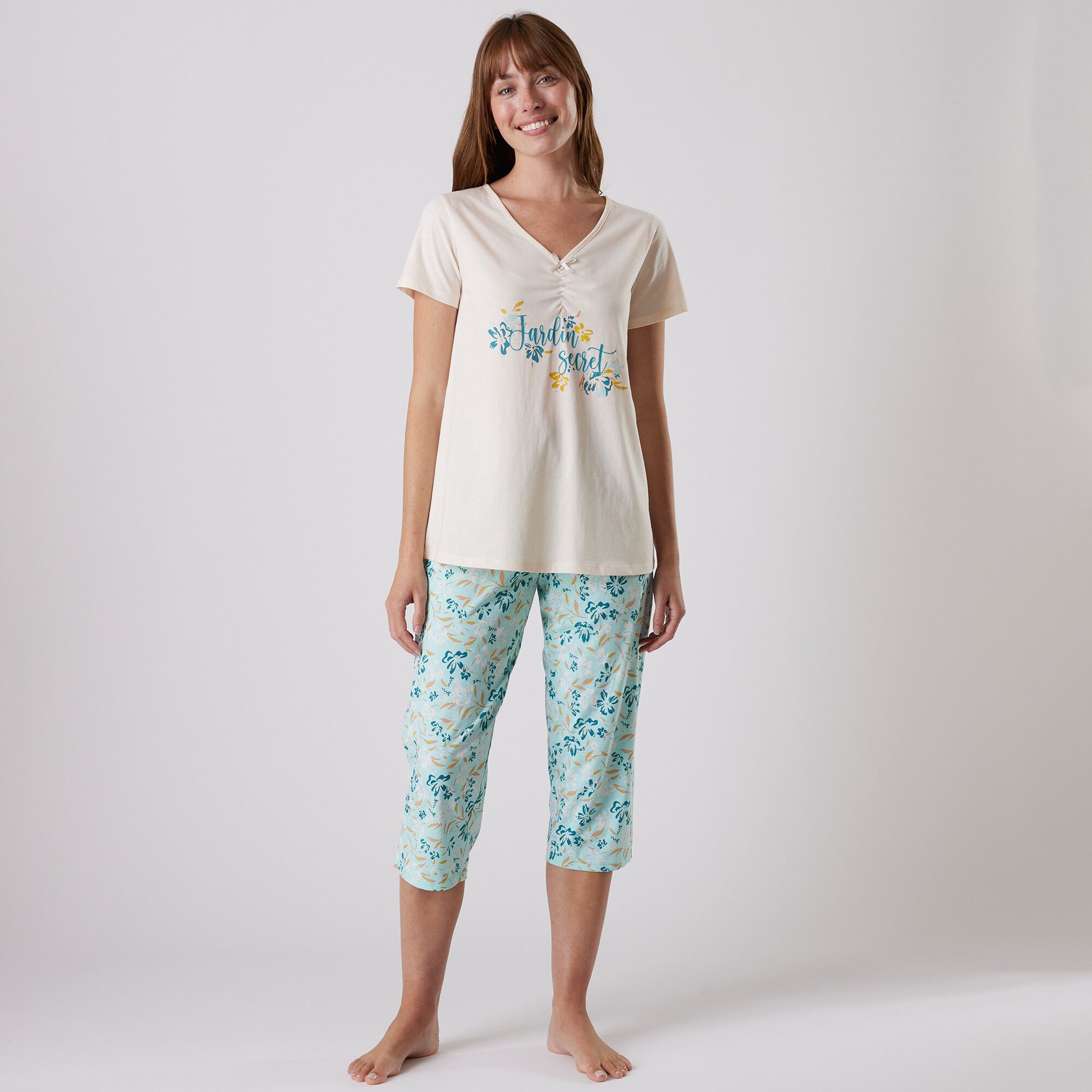 Tee-shirt pyjama manches courtes imprimé 