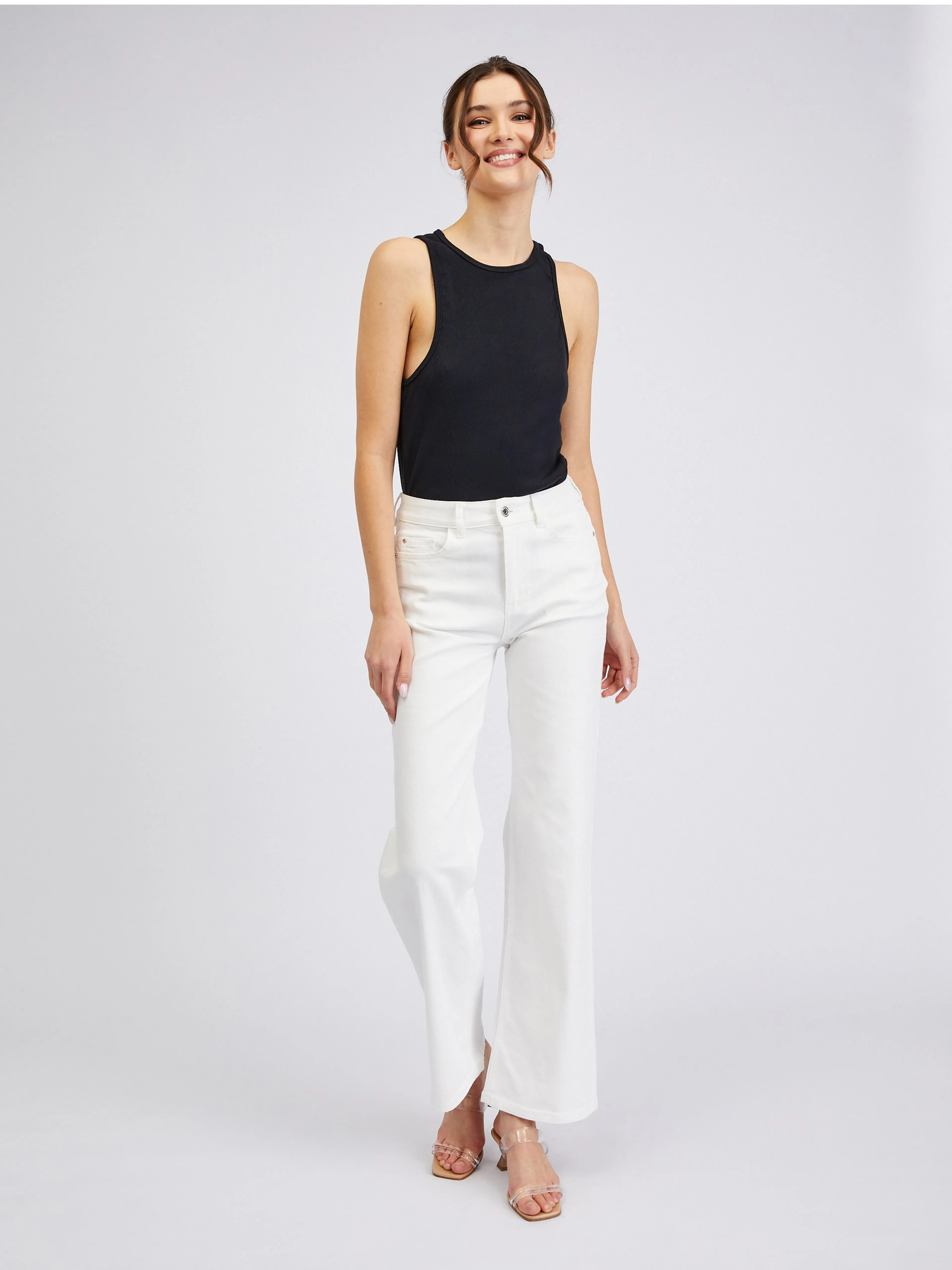 Weiße Damen-Wide leg-Jeans ORSAY