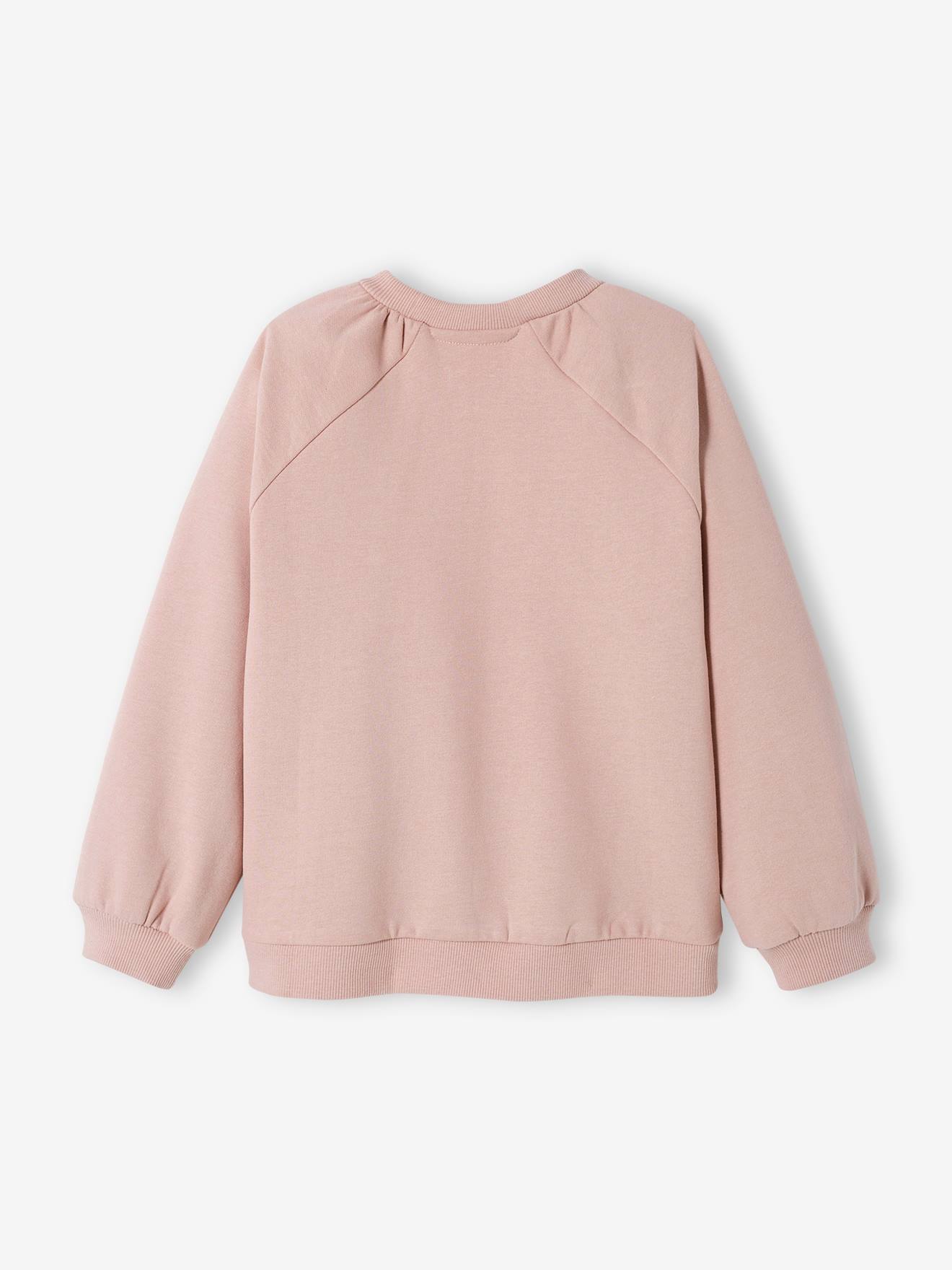 Sweat motif égérie avec détails fantaisie fille beige