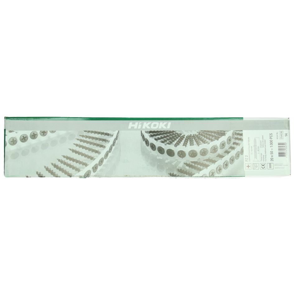 HiKOKI pribor 754636 1000 vijčanih vijaka za ivericu PH2/4,0 x 40 mm/žuto pocinčano