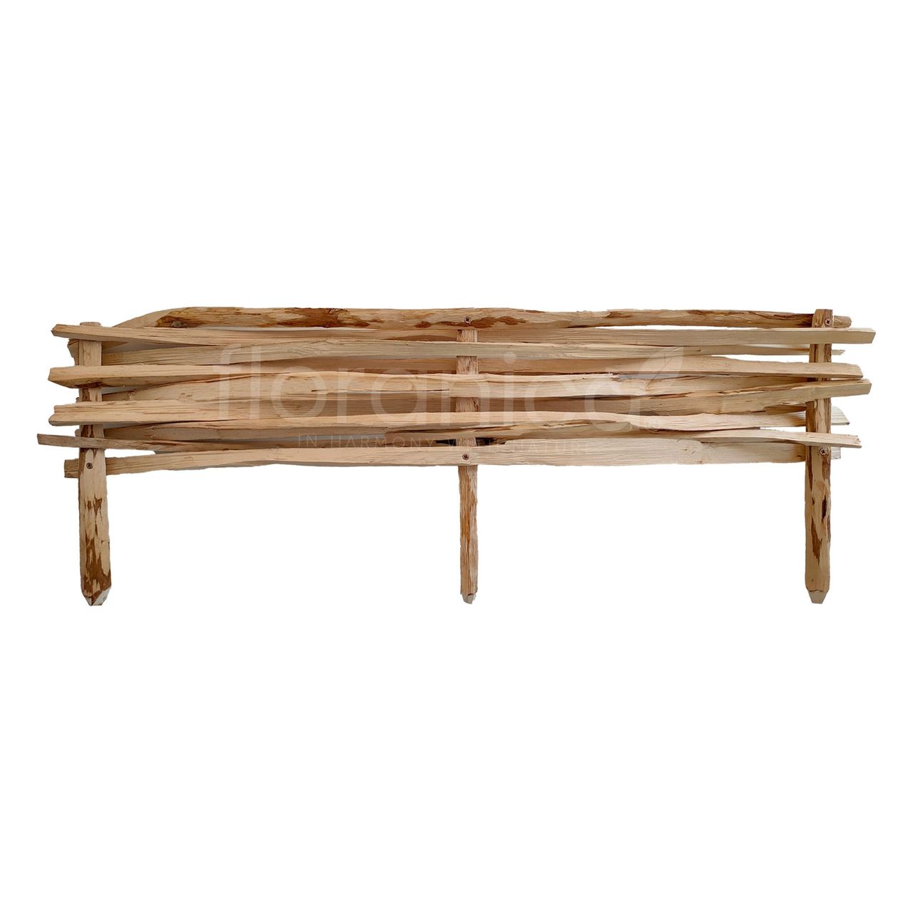 Floranica Beeteinfassung Gartenzaun Haselholz 4 stk Höhe 20 x 100 cm Holzzaun Steckzaun Beetumrandung