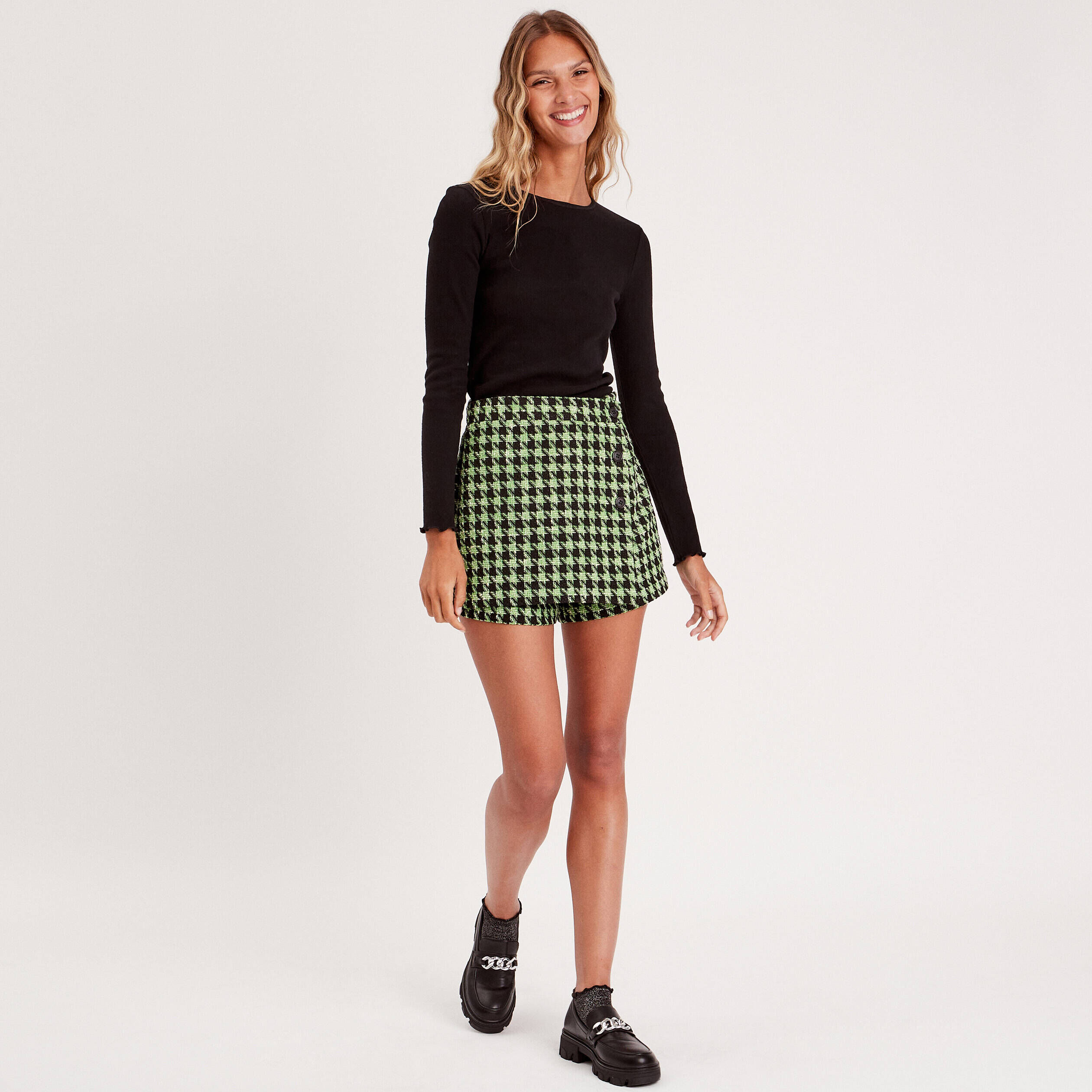 Jupe-short droite noir femme | Cache Cache