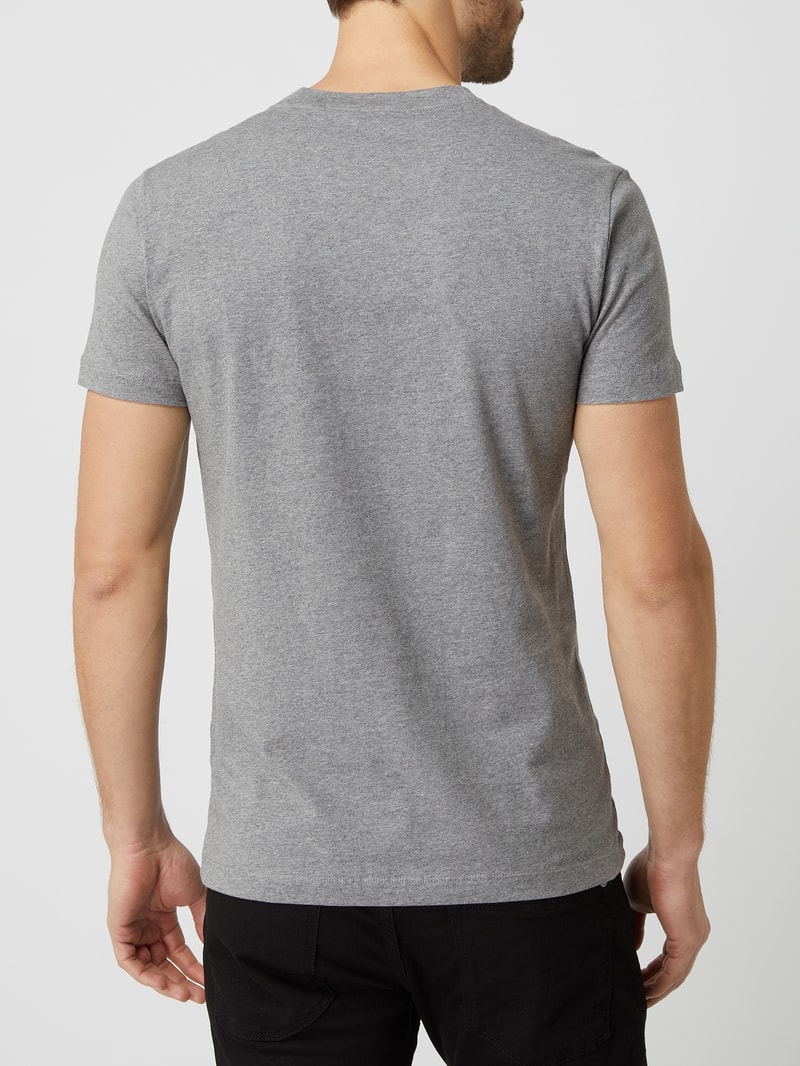 T-Shirt mit Logo in hellgrau melange