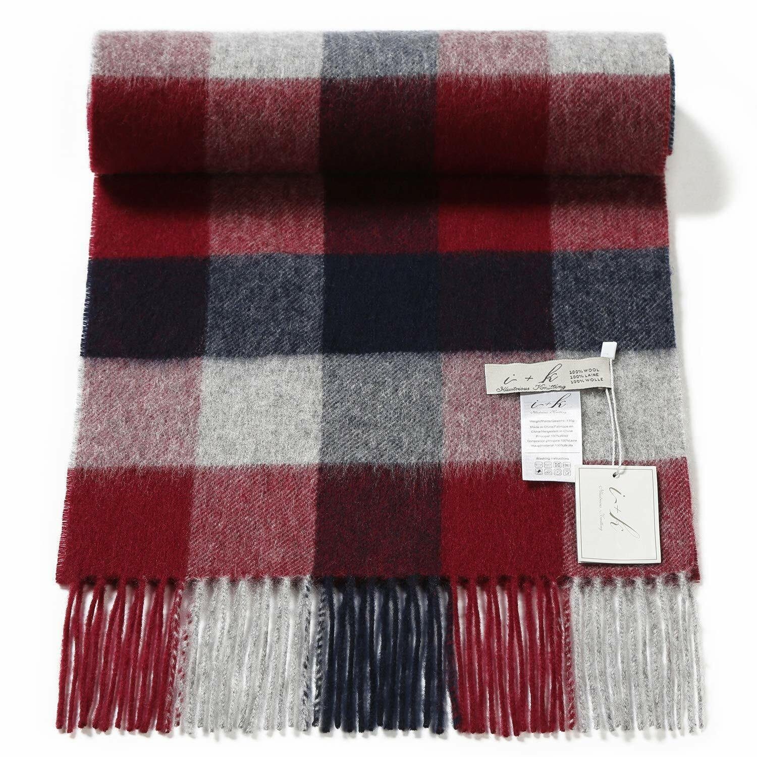 i + k Wollschal Premium Merino-Wollschal-Tuch in Geschenkbox - Unisex 30x180cm, (Geschenk-Set, 1x Schal in edler Geschenkverpackung), Weich, warm und vielseitig für jeden Anlass, in Geschenkbox.