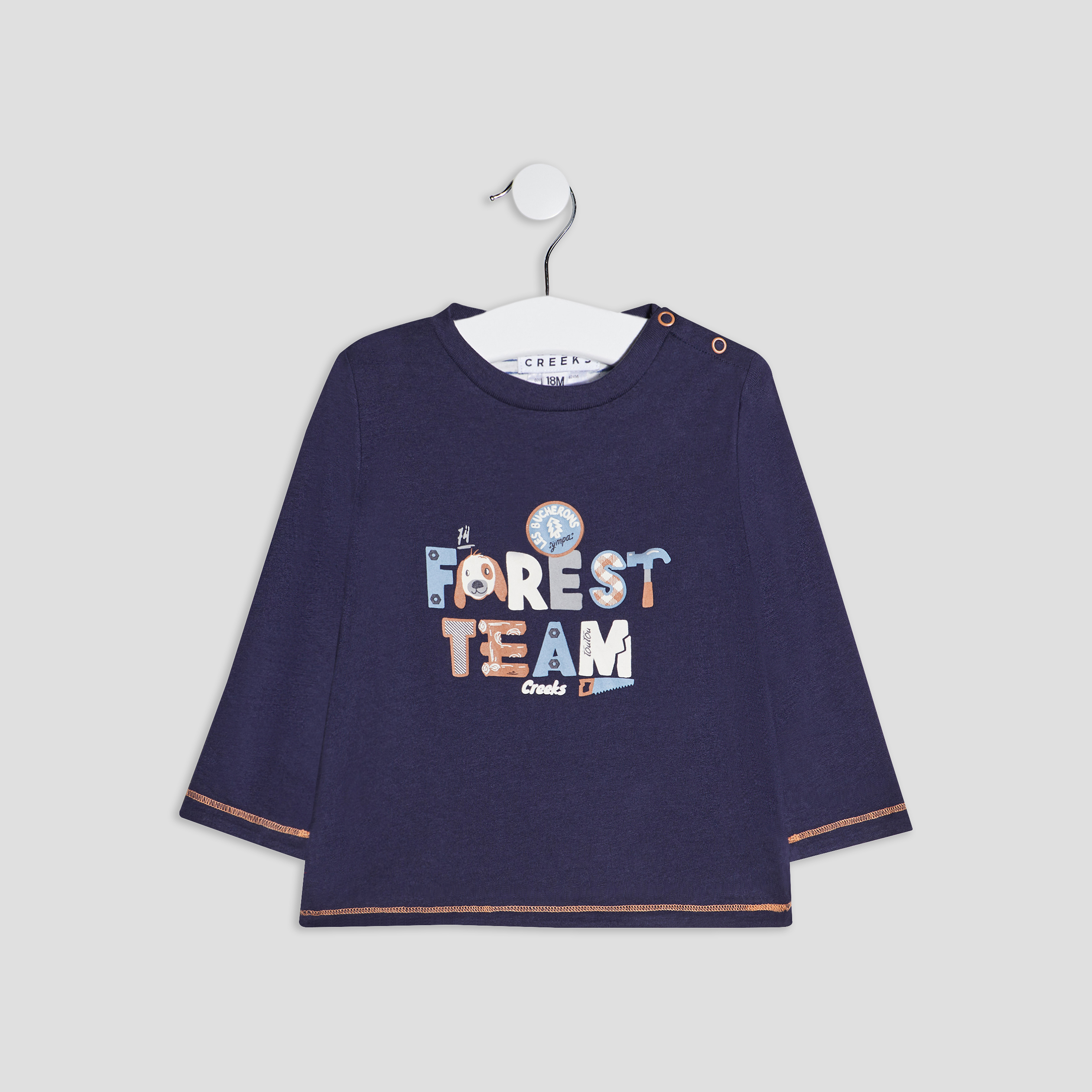 T-shirt manches longues bleu marine bébé garçon | La Halle