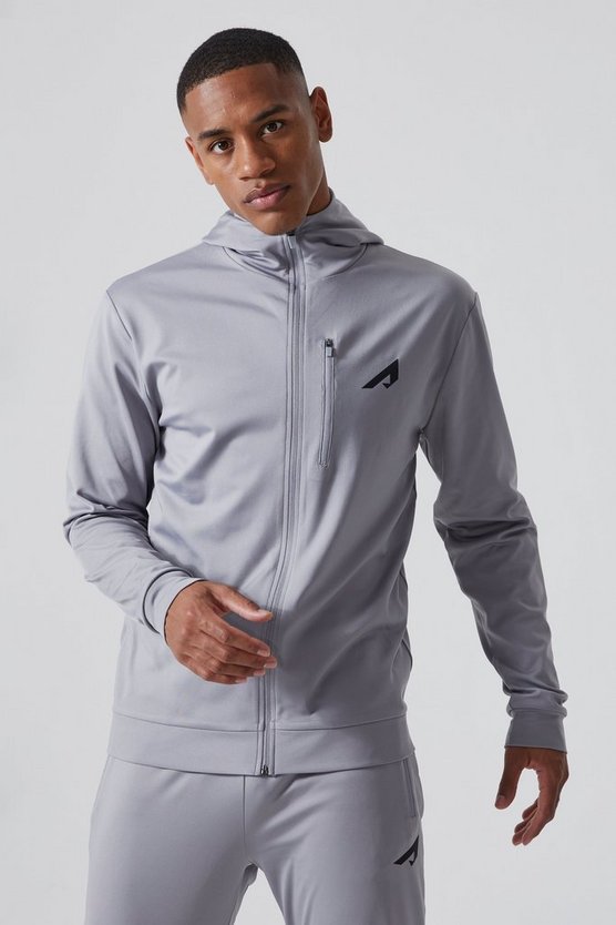 Active Hoodie mit Trichterkragen und Reißverschluss