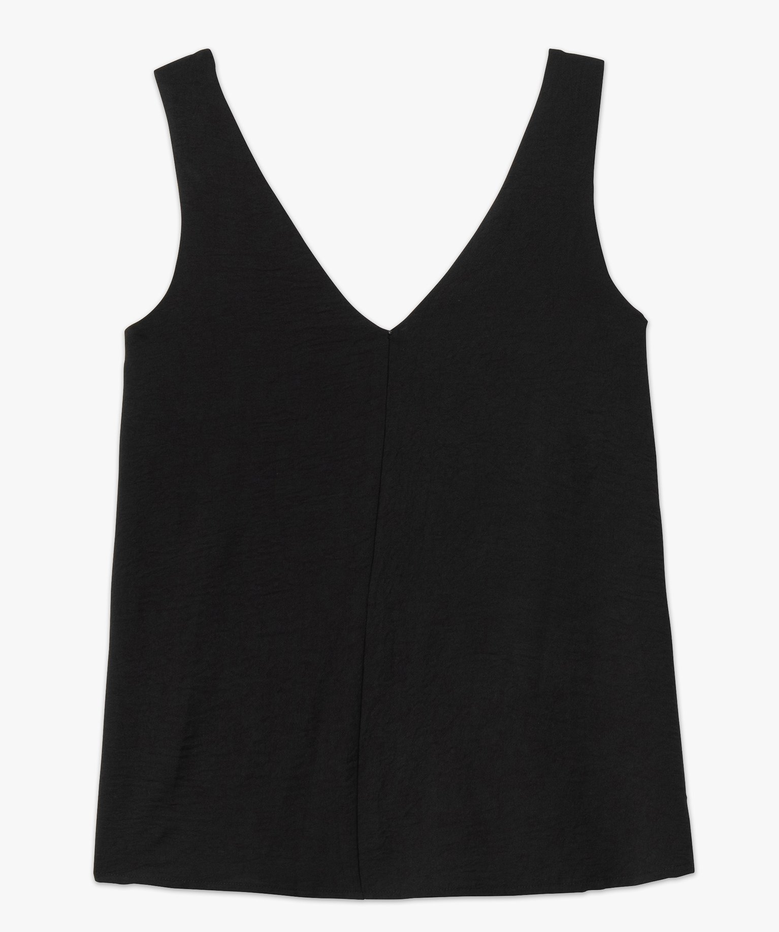 Blouse droite fluide à bretelles et col V femme noir | GEMO