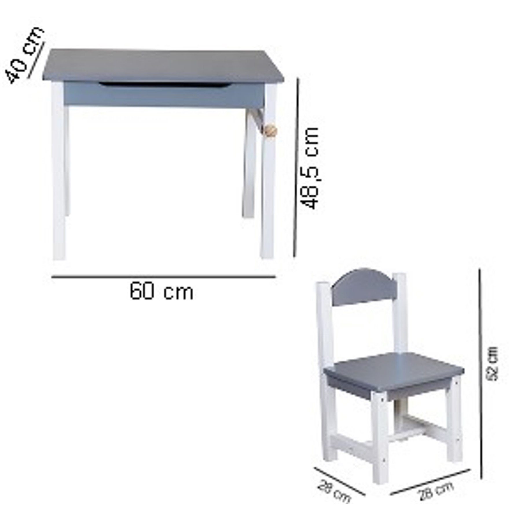 TikTakToo Kindersitzgruppe Aufklappbarer Kindertisch mit Papierrolle und 2 Stühlen aus Holz, (2 Stühle, 1 Tisch, Papierrollenhalterung, 1 Papierrolle), aufklappbarer Tisch, Papierrollenhalterung incl. Rolle