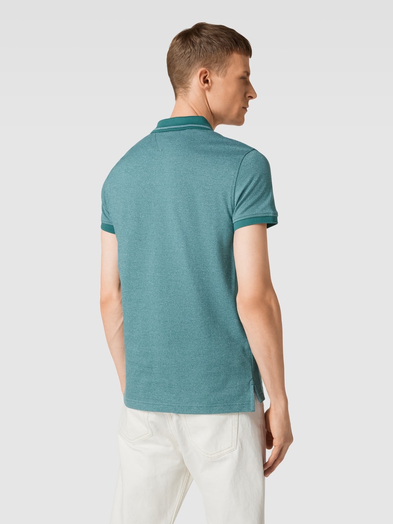 Poloshirt mit Logo-Stitching Modell 'PRETWIST' in petrol
