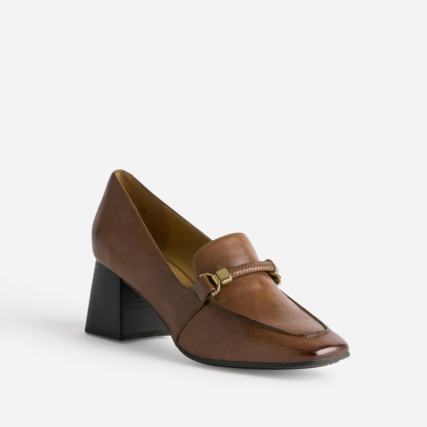 Mocassin à talon CAPRICE cognac en cuir