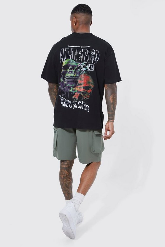 Lockere elastische Stretch Cargo-Shorts